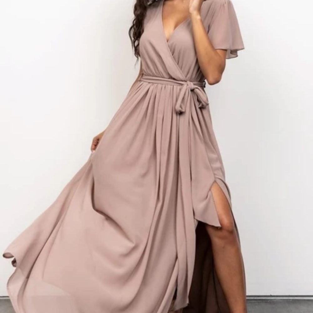 Baltic Born | Kristina Maxi Dress in Taupe